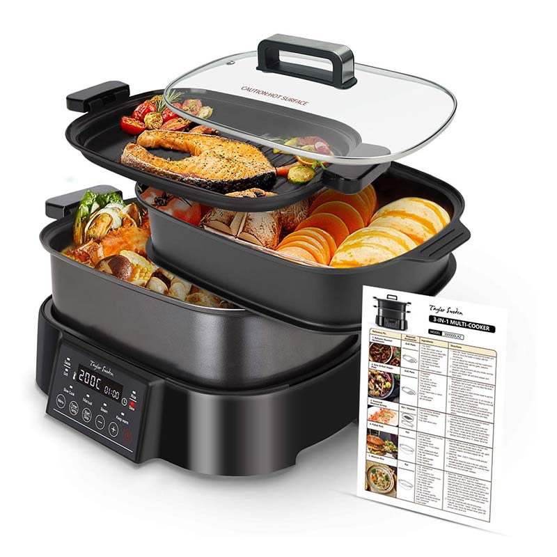 Taylor Swoden Arthur - Mijoteuse, grill et cuisson vapeur 3 en 1