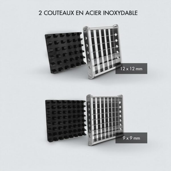 Coupe-frites Tellier en inox avec 2 grilles