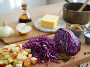 Chou rouge et des pommes