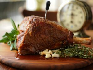 Gigot d'agneau qui sort tout droit du four