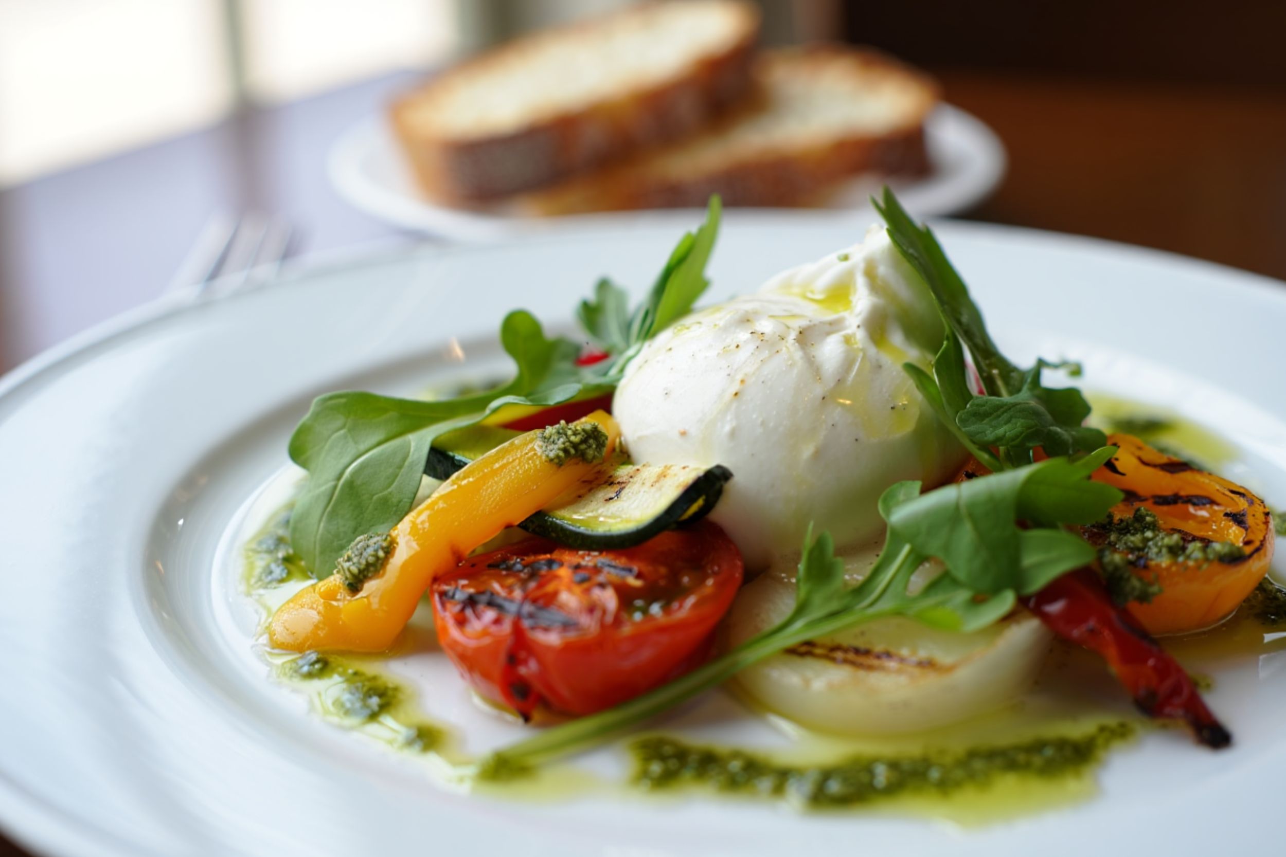 Burrata et légumes grillés