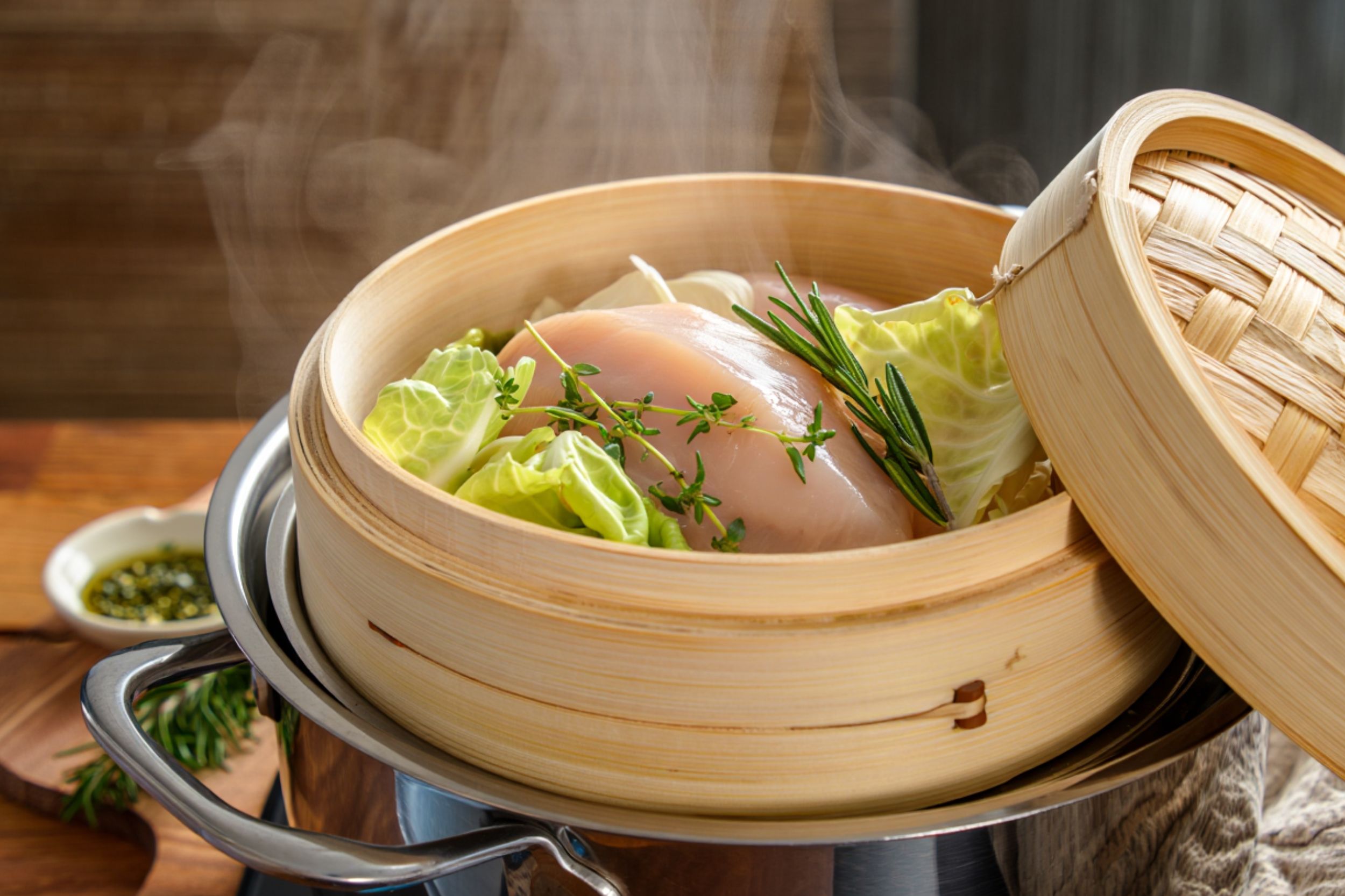 Poulet cuit à la vapeur
